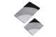 Set de 2 tapis de salle de bain rectangles Wakita Noir Gris Blanc