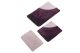 Set de 2 tapis de salle de bain rectangles Wakita Rose, Rouge et Pourpre