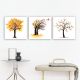 Set de 3 tableaux Juliof 30x30cm Motif Arbre d'automne