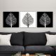 Set de 3 tableaux Ludapest 30x30cm Motif Arbres nus Noir et Blanc