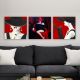 Set de 3 tableaux Redition 30x30cm Motif Femme fatale