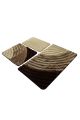 Set de 3 tapis de salle de bain rectangles Wakita Beige, Marron et Marron foncé