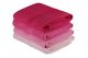 Set de 4 serviettes de bain liteau à 3 lignes brodées Vitta 70x140cm 100% Coton nuance de Rose