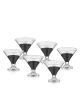 Set de 6 coupes à glace ceinturées Crustallus 9 x 8 x 8 cm Verre Transparent Noir 