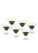 Set de 6 coupes à glace ceinturées Crustallus 9 x 8 x 8 cm Verre Transparent Noir Doré 