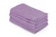 Set de 6 serviettes de toilette liteau à trois lignes brodées Sicco 30 x 50 cm 100% Coton Mauve