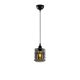 Suspension 1 lampe Mervin D14cm Métal Noir et Verre Fumé