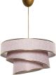 Suspension 3 cylindres design oblique Inconditus Ø40cm Rose et Or