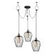 Suspension 3 lampes à cage filaire araignée Cyclos 100cm Métal Noir