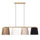 Suspension 4 lampes alignés à simple barre Senna 148cm Métal Or et Tissu Multicolore