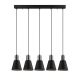 Suspension 5 lampes alignées Conixa Métal Noir et Nickel