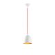 Suspension cloche 1 ampoule Gakuli D16cm Métal martelé Rouge et Blanc