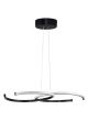 Suspension design 2 cercles ouvertes Stowe Métal Noir et LED Blanc