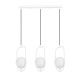 Suspension design 3 lampes alignées Rijin L80cm Métal et Verre Blanc