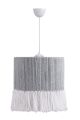 Suspension Jemna D30cm Métal Blanc et Coton Gris et Blanc