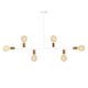 Suspension / plafonnier barre 6 lampes Dumpling 94cm Métal Blanc et Or