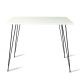 Table à manger Meero L90xH75cm Bois Blanc brillant et Métal Noir