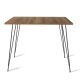 Table à manger Meero L90xH75cm Bois foncé et Métal Noir