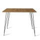 Table à manger Meero L90xH75cm Bois Naturel et Métal Noir