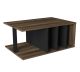 Table basse 6 compartiments Madan L90xP60cm Bois foncé et Noir