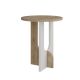 Table basse design Folas D40cm Chêne clair et Blanc