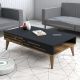 Table basse design Oviva L105cm Bois foncé et Anthracite