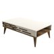 Table basse design Oviva L105cm Bois foncé et Blanc crème