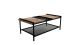 Table basse Ecetli L120cm Bois foncé et Métal Noir