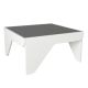 Table basse Fluere Bois Blanc et Verre Anthracite