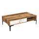 Table basse moderne Varnus 105cm Bois et Effet marbre Blanc