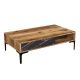 Table basse moderne Varnus 105cm Bois et Effet marbre Noir