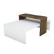 Table basse Nestoda L80xP50cm Blanc et Bois foncé