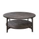 Table basse ovale Elliptica 2 tablettes Bois Marbre Noir et Métal Noir