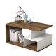 Table basse Rudoka L90xH42cm Bois Naturel et Blanc