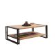 Table basse style industriel Senlid L110cm Métal Noir et Bois Naturel