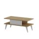 Table basse style scandinave Carle L90xH40cm Blanc et Chêne clair