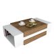 Table basse Umi 110x57cm Bois Naturel et Blanc