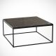 Table basse Yasamin L75xH43cm Bois Effet marbre Noir et Métal Noir