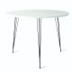 Table ronde Gillson D90cm Métal Noir et Bois Blanc brillant