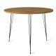 Table ronde Gillson D90cm Métal Noir et Bois Naturel