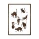 Tableau fait main Imago L50xH70 Bois massif Motif Chats Marron