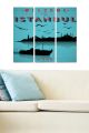 Tableau triptyque Fabulosus L70xH50cm Motif Poster Istanbul Bleu et Noir