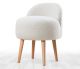 Tabouret Ross H64cm Bois clair et Fourrure Blanc