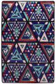 Tapis Awzal 100x200cm Velours Motif Marocain en triangles Multicolore