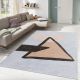 Tapis Benito 100x180cm Motif Abstrait triangle Marron, Beige et Gris