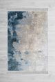 Tapis Casen 180x280cm Velours Motif Abstrait Gris et Bleu dessous feutre antidérapant