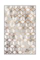 Tapis Clint 100x150cm Blanc effet marbre et cube effet 3D Or