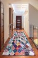 Tapis de couloir Aslal 120x150cm Velours Motif Faïence Multicolore