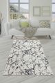 Tapis de couloir Willa 160x230cm Motif Blanc effet marbre