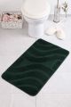 Tapis de salle de bain Cudova 60x100cm Motif Ondes en relief Vert foncé